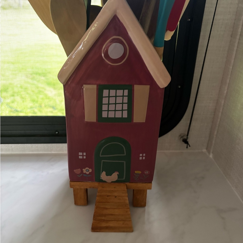 Charming Red House Utensil Holder